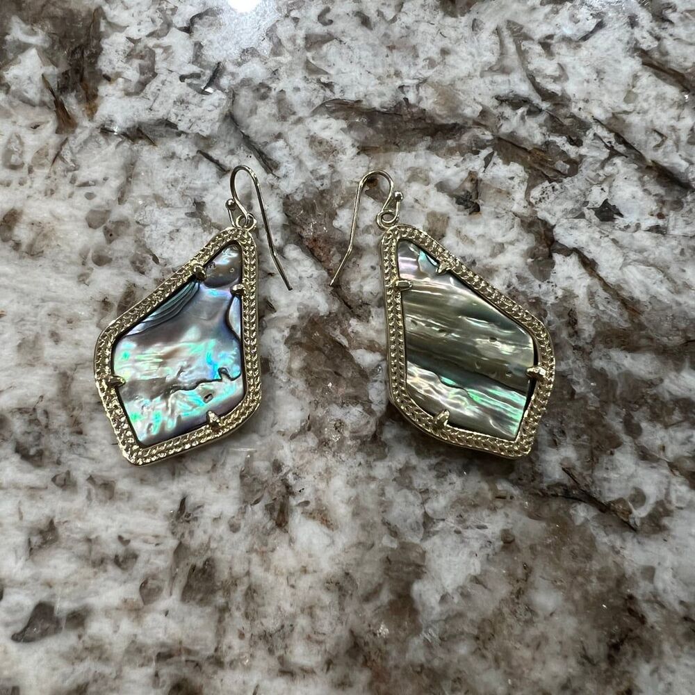 Kendra Scott Alex Gold Plated Abalone Style Earrings